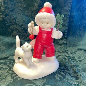 Like New Vintage Snowbabies: Babies On The Farm "Here Kitty Kitty" Figurine